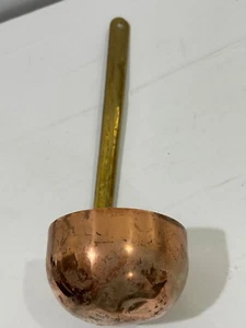 Large  Copper Ladle  12"  Long Wrought Iron Handle Vintage Farmhouse - Picture 1 of 5