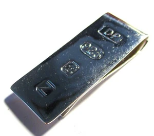 STERLING SILVER HEAVY  STUNNING QUALITY  MONEY CLIP WITH FEATURE HALLMARK - Picture 1 of 2