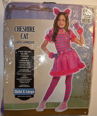 CHESHIRE CAT Costume Girls Child Halloween,Dress Up Party X-LARGE 14-16 Yrs NEW - Image 1 of 4