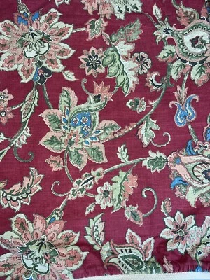 Fronhas de travesseiro Chaps Home floral King 36 x 21" algodão vermelho com bordas bronzeadas conjunto de 2 - Imagem 1 de 4