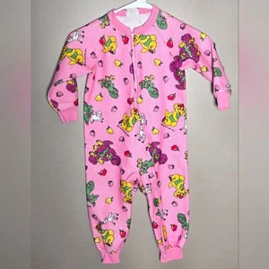 Vintage 90's Barney & Friends Pink Footless Pajamas, Paper Tag, Size 4 - Picture 1 of 5
