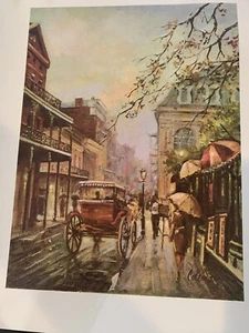 French Quarter Outside Jackson Square In New Orleans Print by Coleman - Picture 1 of 6