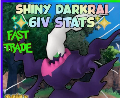 ✨ 6IV SHINY DARKRAI ✨ POKEMON SCARLET AND VIOLET EV'D BATTLE READY 🚀OR NONSHINY - Image 1 of 2