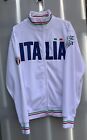 ITALIE blanc zip up track veste d'échauffement homme XXL Italie drapeau football