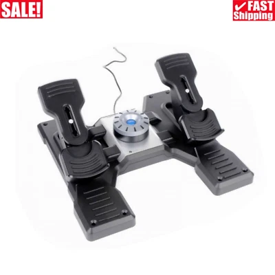 Pro Flight Rudder Pedals with Adjustable Tension Dial for PC Mad Catz Saitek - Image 1 of 2