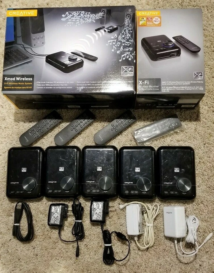 Creative Xmod Wireless SB0830 & 4 Wireless Receivers SB0840 Audio Music no-WIFI - Image 1 of 1