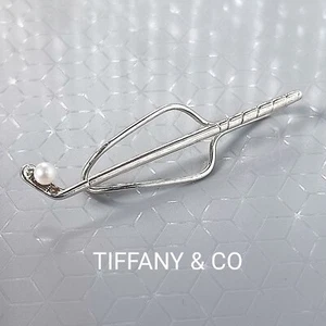 Tiffany & Co. Golf Club With Pearl Sterling Silver 925 Tie Clip Bar , Money Clip - Picture 1 of 8