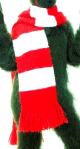 Red white scarf Christmas mohair shawl striped extra long scarf by SUPERTANYA - Picture 1 of 3