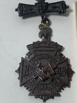 NY Knights Templar 1907 Commandery NO. 49 Plattsburgh Medal De Soto ID113 BOX001 Foto 1 de 4