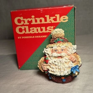 Candy Cane Crinkle Claus Figurine Possible Dream Roly Poly Santa 1994 Christmas  - Picture 1 of 10