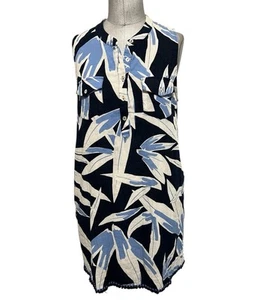 Joy Joy Blue & White Sleeveless Summer Lined Dress With Pockets Size L - Bild 1 von 10