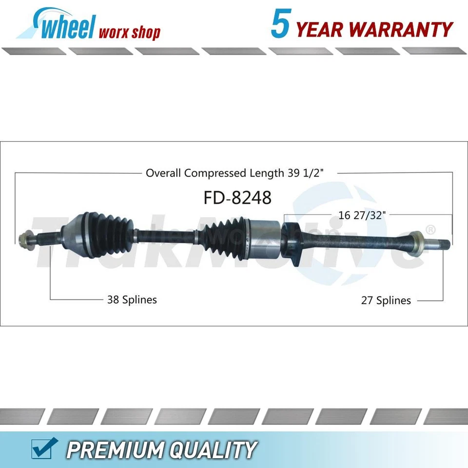 Front Right CV Axle Shaft fits Ford Special Service Police Sedan 2.0L 2014-2018 - Image 1 of 1