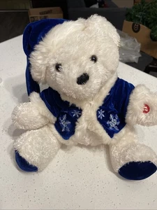 Dan Dee Oso de Navidad Azul Soñando con un Blanco Navidad Se mueve y Canta 12" - Imagen 1 de 8