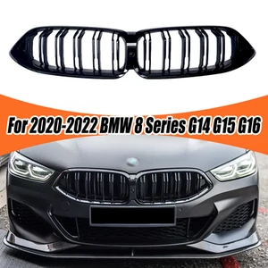 For BMW 8 Series G14 G15 G16 2020-2022 Glossy Black M-Style Front Bumper Grille - Picture 1 of 10