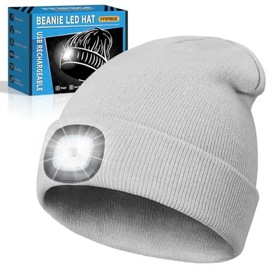 Christmas Stocking Stuffers for Men Adults, Beanie Hats with Light, Gray 1 Pack - Image 1 of 4