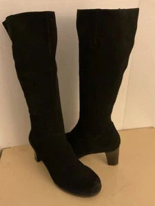 La Canadienne Damenstiefel schwarz Wildleder hoher kniehoher Absatz wasserdicht Größe 10/41 - Bild 1 von 10