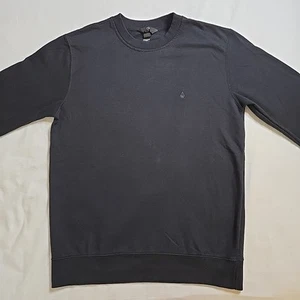 Volcom Men's Sweatshirt Pullover Solid Black Size Medium 42W×26L - Picture 1 of 9