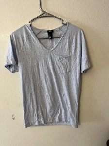 Camiseta de hombre H&M cuello en V manga corta talla pequeña azul - Imagen 1 de 5