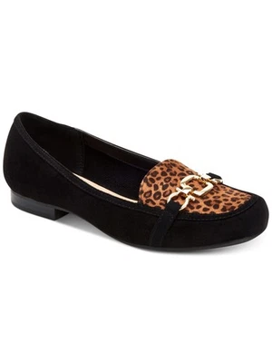 Mocasines sin cordones Charter Club para mujer negros leopardo Alettee punta cuadrada 6,5 M Foto 1 de 4