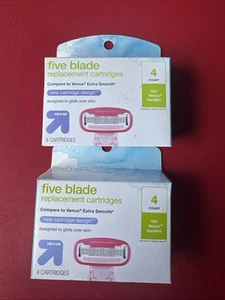 Up & Up Five Blade Replacement Cartridges 4 Count Fit Venus Handles (Lot Of 2) - Picture 1 of 4