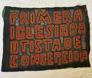 Apliques vintage cosidos a mano Kuna Mola Panamá arte popular textil Iglesia Bautista - Imagen 1 de 3