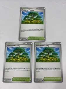 3x Forest Of Vitality 117/132 x3 Mega Evolution Pokemon TCG Playset NM - Picture 1 of 3