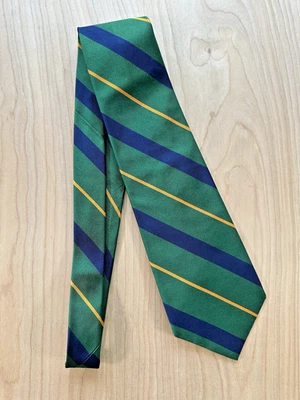 Polo Ralph Lauren VINTAGE SILK TIE oxford preppy 1980's stripe HAND MADE - Image 1 of 4