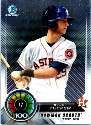 2018 Bowman Chrome Kyle Tucker #BTP-17 Prospect Bowman Scout Top 100 - Image 1 of 2