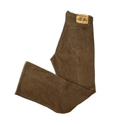 Vintage Sears Roebucks Mens Chino Corduroy Brown Bootcut Pants 34x32 EUC - Image 1 of 4