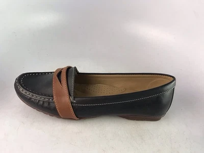 Sebago Meriden Penny Loafer Black/ Cognac Lea Women's Sz 7 US Medium - Image 1 of 4