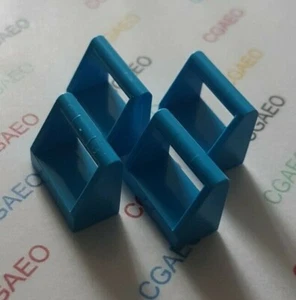 4 x Lego 2432 Tile, Modified 1 x 2 with Bar Handle DARK AZURE - Imagen 1 de 1