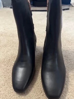 talbots black leather and quilted boot - Image 1 of 4