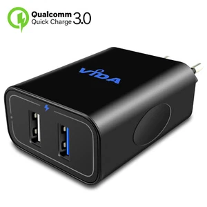30W Ricarica Rapida Caricatore da Parete Muro USB Doppia Porta Quick Charge 3.0 - Foto 1 di 9