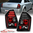 2005 - 2007 For Chrysler 300 C 4DR Sedan SRT8 LED Black Brake Tail Lights Pair Chrysler 300C