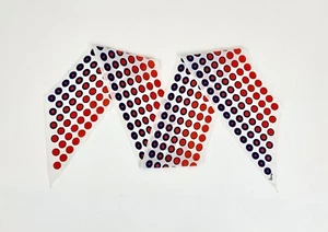 Vintage 1960s VERA Neumann Scarf Neck Head Red White Blue Polka Dot Japan - Picture 1 of 5