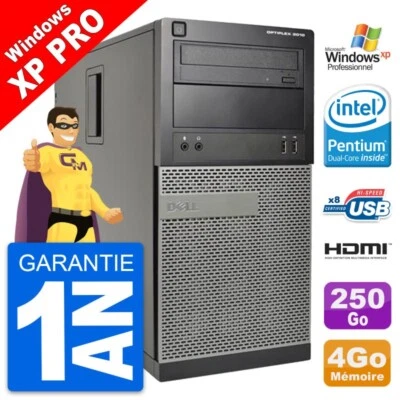 PC tour DELL 3010 MT G2020 RAM 4Go Disco Duro 250Go HDMI Windows XP - Imagen 1 de 4