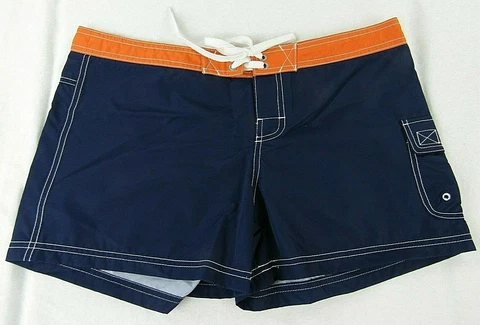 Detroit Tigers Women's Black & Orange Embroidered Board Shorts MLB Cover