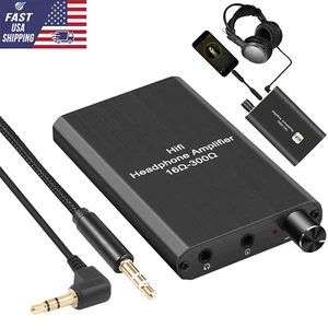 16-300Ω Mini HiFi Headphone Amplifier Portable Earphone AMP w/ 3.5mm Audio Cable - Picture 1 of 13