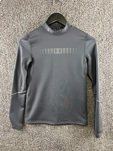 Under Armour Fitted Cold Gear Gray Long Sleeve Shirt High Neck Boys Size L - Picture 1 of 6