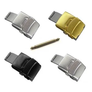 Steel / Titanium Deployant Clasp Buckle 16 18 20 22 24 for Watch Band Strap MM - Picture 1 of 5