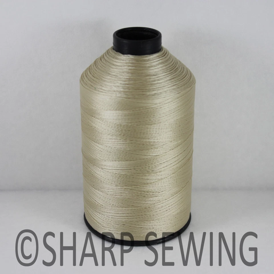 CREAM 8 OZ (N10 (9); 2800 YARDS) CONE #69 BONDED NYLON THREAD SEW LEATHER CANVAS - Image 1 of 1