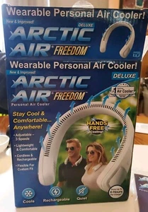 Personal Air cooler Neck Fan As Seen On TV 3 Speed USB Rechargeable Cordless New - Picture 1 of 9