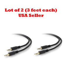 Male 2 cable Aux 5mm Audio Cord Auxiliary stereo Car Iphone Headphone Jack PC Ip