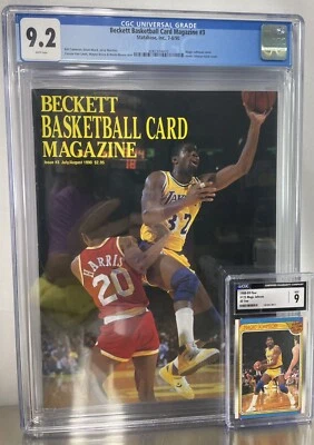 Magic Johnson Beckett Basketball Monthly #3 1990 & All-Star 88-89 Card 9.2 & 9 - Image 1 of 4