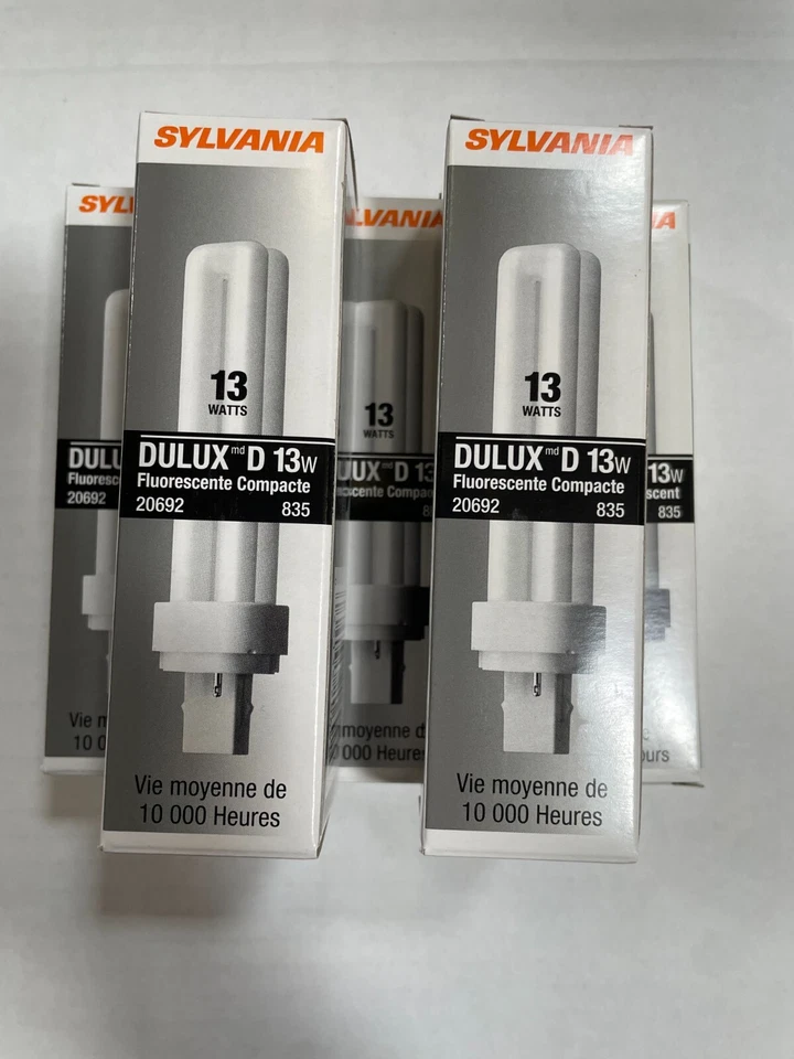 Sylvania Dulux D 13w Compact Fluorescent 20692, 5pk - Image 1 of 1
