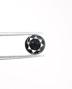 1.58 CT Black Galaxy Round Brilliant Cut Loose Diamond For Engagement Ring