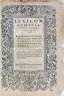 Livre rare Lexique Gréco-Latin 1583