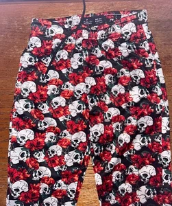 Boys Public Record Joggers Sweatpants Black Floral Skulls Big Boy Size Small 8 - Picture 1 of 2