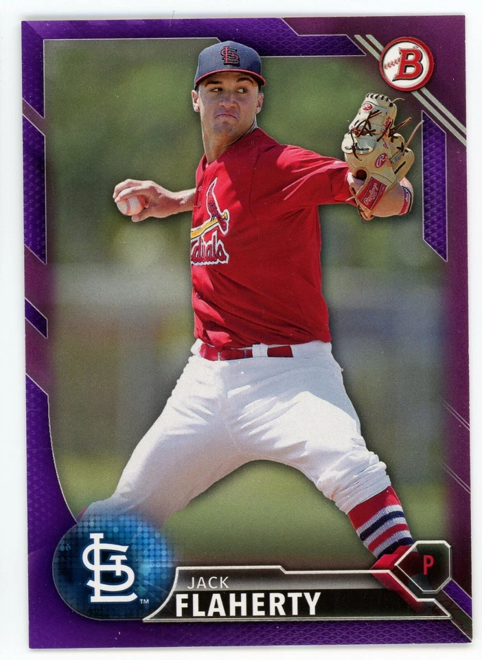 2016 Bowman Purple Jack Flaherty #BP89 #/250 Cardinals  - Image 1 of 1