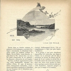 L'île de Philae - Sur Nil - - Article Coupure de presse 1898 - Picture 1 of 4